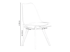 Juego de 6 sillas escandinavas Lorenzo grises con asiento de polipiel y patas de madera maciza de haya, diseño ergonómico y cómodo