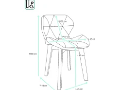 Juego de 2 sillas escandinavas para comedor o sala de estar, asiento acolchado de cuero sintético acolchado, patas de madera de haya clara FATI (blanco)