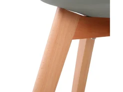 Juego de 2 sillas escandinavas grises sin reposabrazos, patas de haya maciza, diseño contemporáneo y confort óptimo