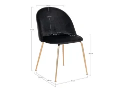 Juego de 2 Sillas Geneve, Negro, 56x51x76 cm, Kendra Home