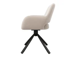 Juego de 4 sillas giratorias de terciopelo con reposabrazos, diseño moderno – beige