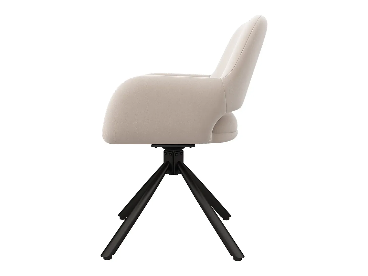 Juego de 4 sillas giratorias de terciopelo con reposabrazos, diseño moderno – beige