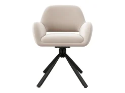 Juego de 4 sillas giratorias de terciopelo con reposabrazos, diseño moderno – beige