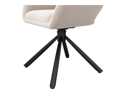 Juego de 4 sillas giratorias de terciopelo con reposabrazos, diseño moderno – beige