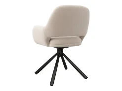 Juego de 4 sillas giratorias de terciopelo con reposabrazos, diseño moderno – beige