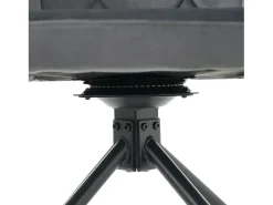 Juego de 6 sillas giratorias 360° - tejido de terciopelo - respaldo con motivo de rombos - Negro