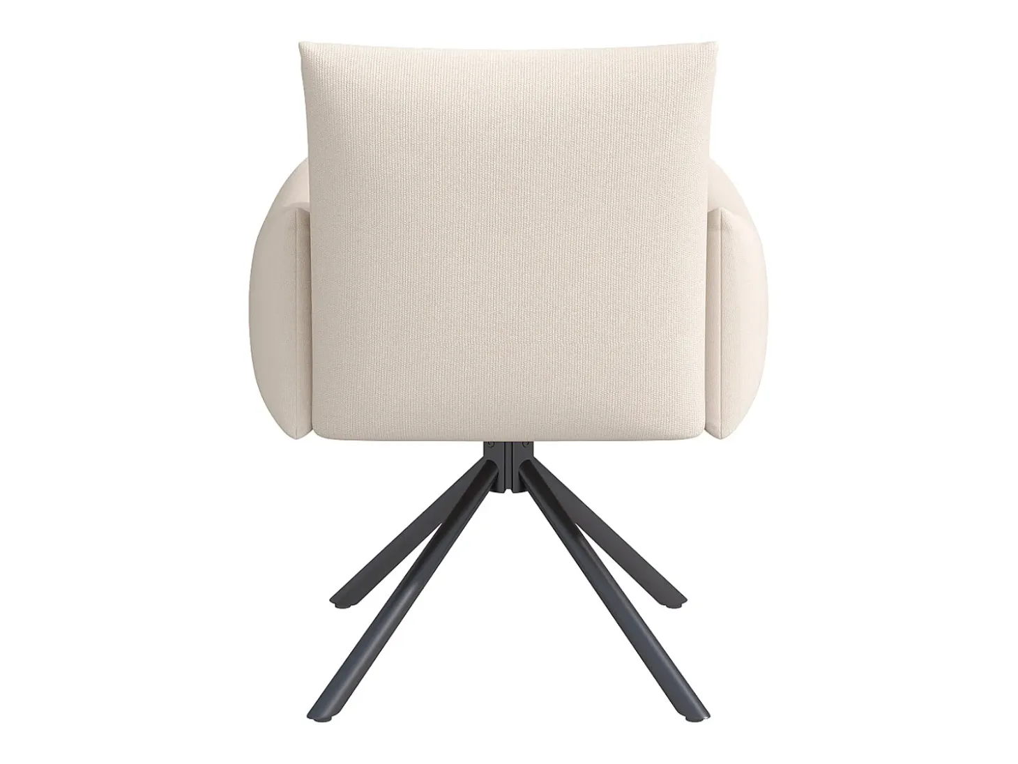 Juego de 2 sillas giratorias de lino beige con reposabrazos y patas de metal - para comedor y oficina
