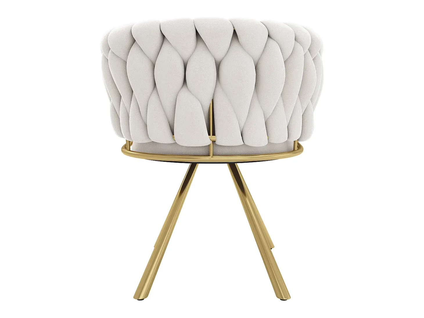 Juego de 6 sillas giratorias de terciopelo con reposabrazos - patas de metal dorado - Beige