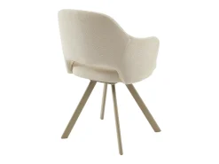 Juego de 2 sillas giratorias de tela tweed y metal beige - Crema - RASEMA