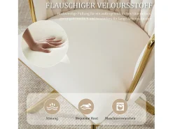 Juego de 2 sillas giratorias beige - silla con respaldo en forma de concha y patas de metal dorado - estilo contemporáneo