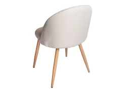Juego de 2 sillas Kazon - Elegante tela y patas de metal efecto madera clara-Color Amarillo