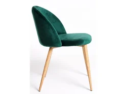 Juego de 2 sillas Kazon - Elegantes patas de metal efecto terciopelo y madera clara-Color Negro