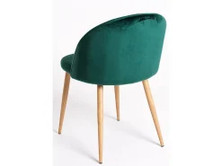 Juego de 2 sillas Kazon - Elegantes patas de metal efecto terciopelo y madera clara-Color Negro