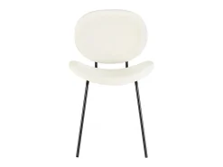 Juego de 2 sillas Maddy de tela loopback: elegancia moderna y confort óptimo-Color Blanco