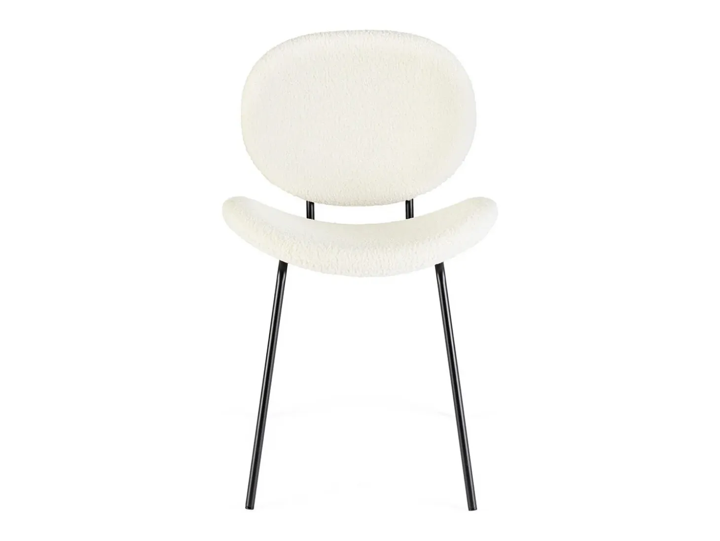 Juego de 2 sillas Maddy de tela loopback: elegancia moderna y confort óptimo-Color Blanco