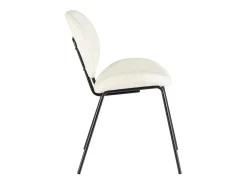 Juego de 2 sillas Maddy de tela loopback: elegancia moderna y confort óptimo-Color Blanco