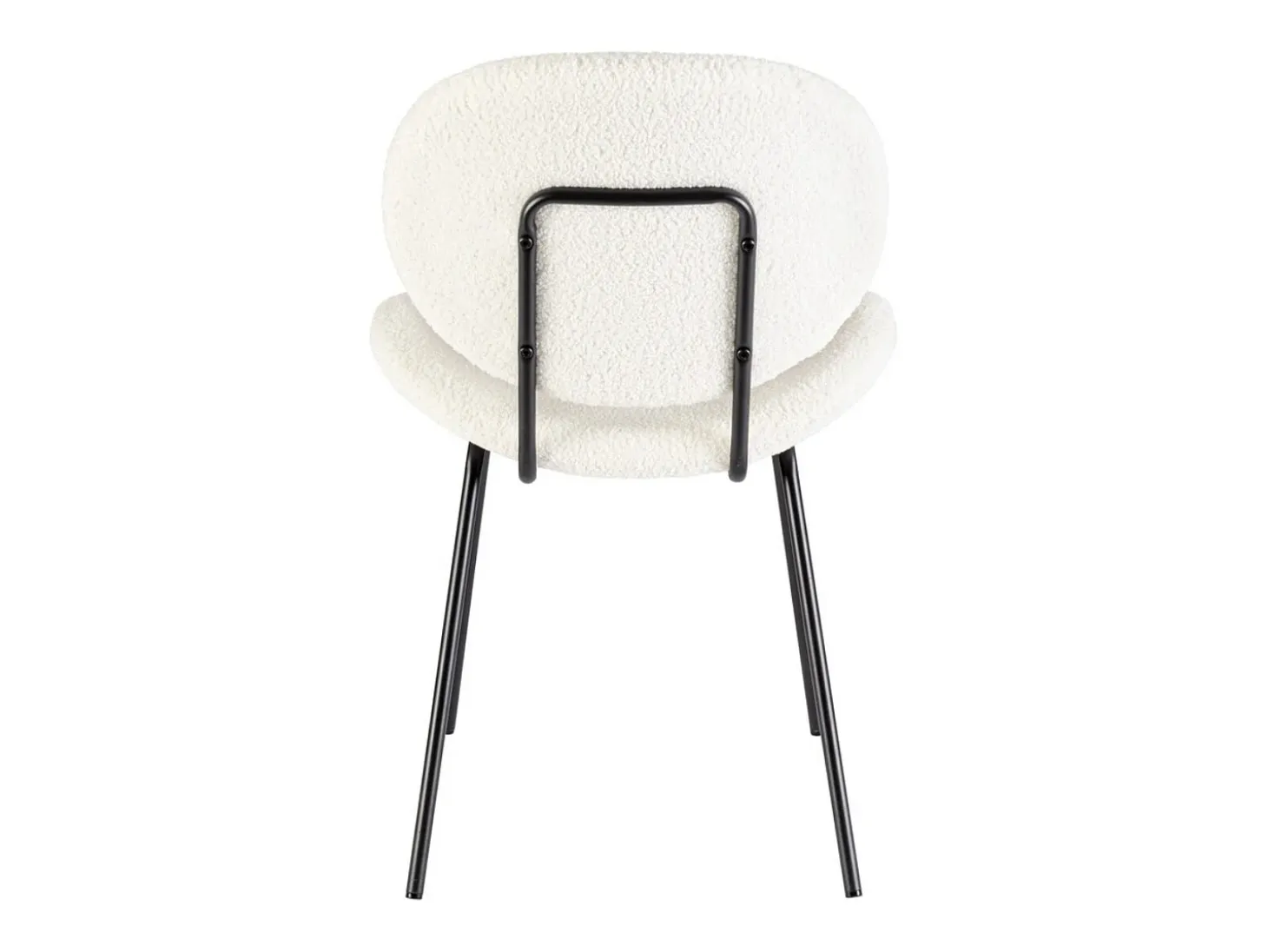 Juego de 2 sillas Maddy de tela loopback: elegancia moderna y confort óptimo-Color Blanco