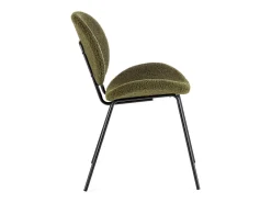 Juego de 2 sillas Maddy de tela loopback: elegancia moderna y confort óptimo-Color Verde oliva