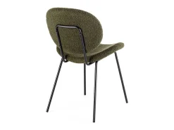 Juego de 2 sillas Maddy de tela loopback: elegancia moderna y confort óptimo-Color Verde oliva