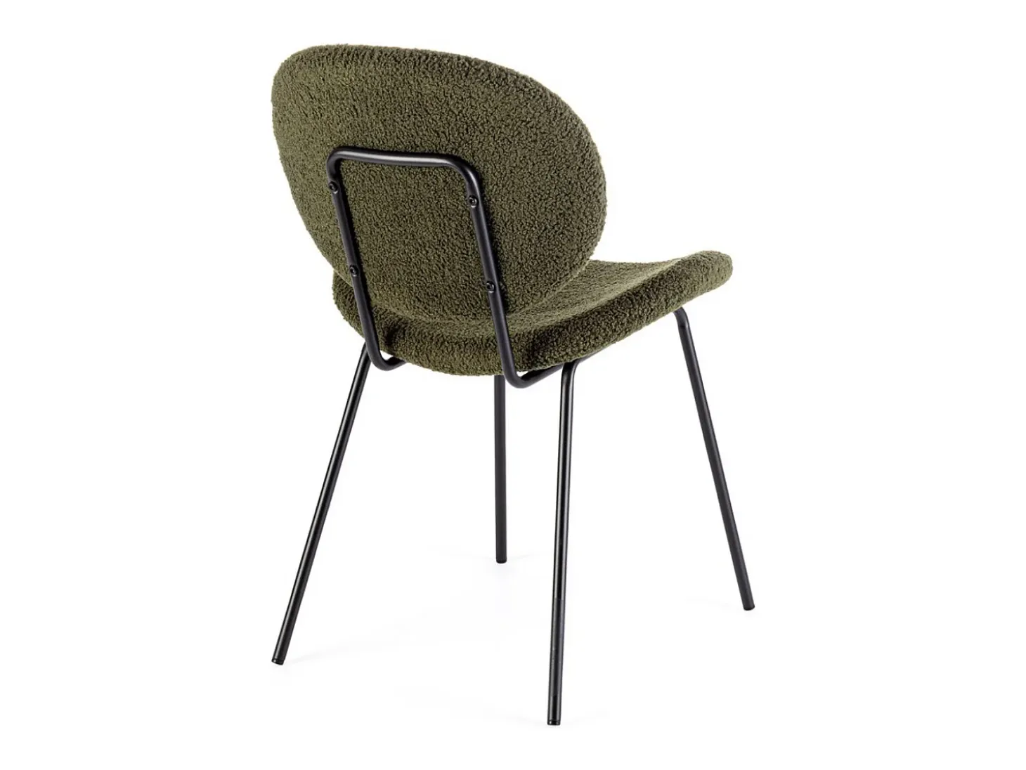 Juego de 2 sillas Maddy de tela loopback: elegancia moderna y confort óptimo-Color Verde oliva