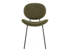 Juego de 2 sillas Maddy de tela loopback: elegancia moderna y confort óptimo-Color Verde oliva