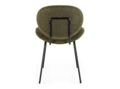 Juego de 2 sillas Maddy de tela loopback: elegancia moderna y confort óptimo-Color Verde oliva