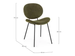 Juego de 2 sillas Maddy de tela loopback: elegancia moderna y confort óptimo-Color Verde oliva