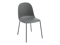 Juego de 2 sillas modernas "Leandro" en polipropileno antracita con estructura de metal cm 45x50 82h