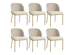 Juego de 2 sillas modernas, con pata inclinada y pies ajustables, beige