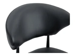 Juego de 2 sillas negras de PU con respaldo curvo - Diseño minimalista
