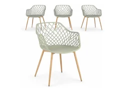 Juego de 4 sillas Optik - Versátil para uso interior y exterior-Gris