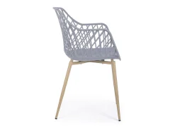 Juego de 4 sillas Optik - Versátil para uso interior y exterior-Gris