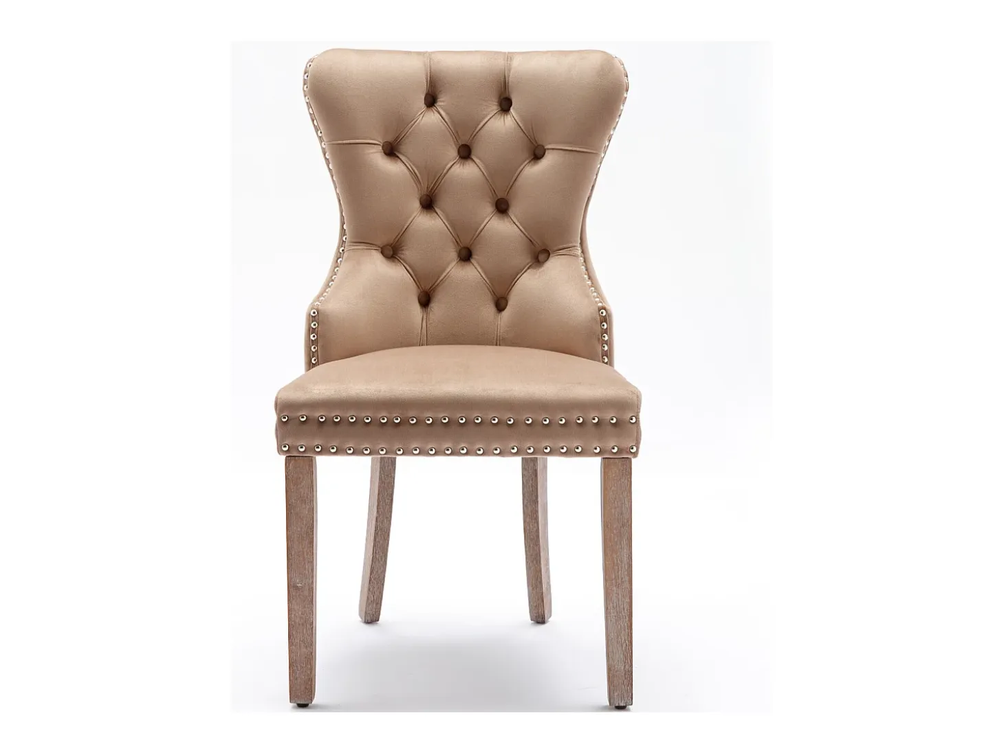 Juego de 4 Sillas para Comedor, Cocina y Sala Silla Tapizada Patas de Madera Maciza - 53,5x64x95cm Marrón