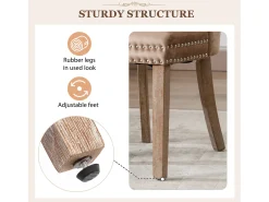 Juego de 4 Sillas para Comedor, Cocina y Sala Silla Tapizada Patas de Madera Maciza - 53,5x64x95cm Marrón