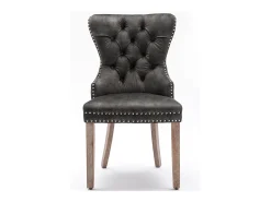 Juego de 6 Sillas para Comedor, Cocina y Sala Silla Tapizada Patas de Madera Maciza - Gris 53,5x64x95cm