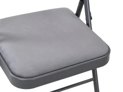 Juego de 2 sillas plegables de terciopelo y metal - Gris - ORTENSIA