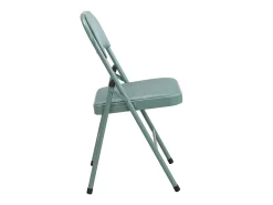 Juego de 6 sillas plegables de terciopelo y metal - Verde almendra - ORTENSIA