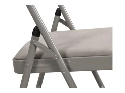 Juego de 2 sillas plegables de terciopelo y metal - Gris topo - ORTENSIA