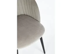 Juego de 2 sillas Quentin de terciopelo acolchado - Confort moderno-Gris