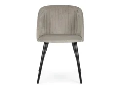 Juego de 2 sillas Quentin de terciopelo acolchado - Confort moderno-Gris
