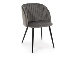 Juego de 2 sillas Quentin de terciopelo acolchado - Confort moderno-Gris