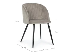 Juego de 2 sillas Quentin de terciopelo acolchado - Confort moderno-Gris
