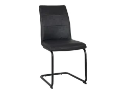 Juego de 2 sillas retro vintage de salón o comedor, acolchadas, patas de metal SIAM (negro)