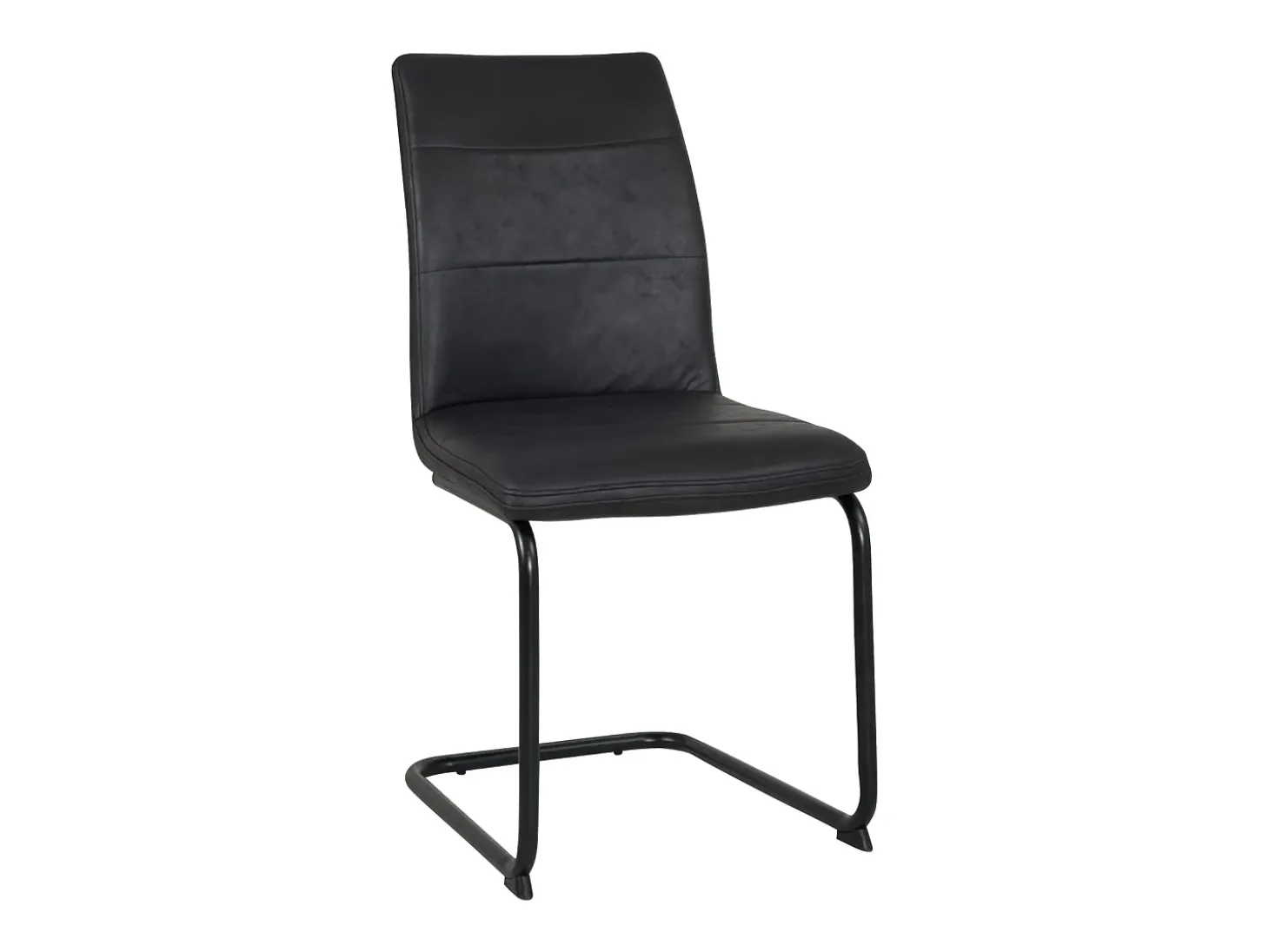Juego de 2 sillas retro vintage de salón o comedor, acolchadas, patas de metal SIAM (negro)