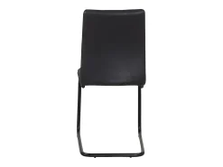 Juego de 2 sillas retro vintage de salón o comedor, acolchadas, patas de metal SIAM (negro)