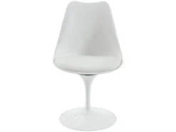 Juego de 6 sillas Tulip - Polipropileno, tela y acero - Blanco - XAFY