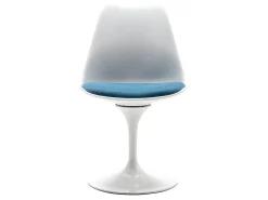 Juego de 2 sillas Tulip - Polipropileno, Tela y Acero - Azul y Blanco - XAFY