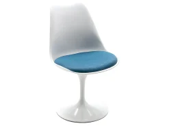 Juego de 2 sillas Tulip - Polipropileno, Tela y Acero - Azul y Blanco - XAFY