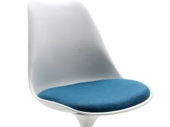 Juego de 2 sillas Tulip - Polipropileno, Tela y Acero - Azul y Blanco - XAFY