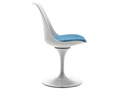 Juego de 2 sillas Tulip - Polipropileno, Tela y Acero - Azul y Blanco - XAFY